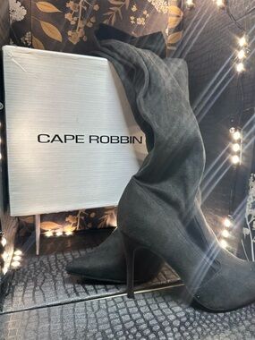 Cape Robbin Black Over-the-Knee Pointed Stiletto Boots